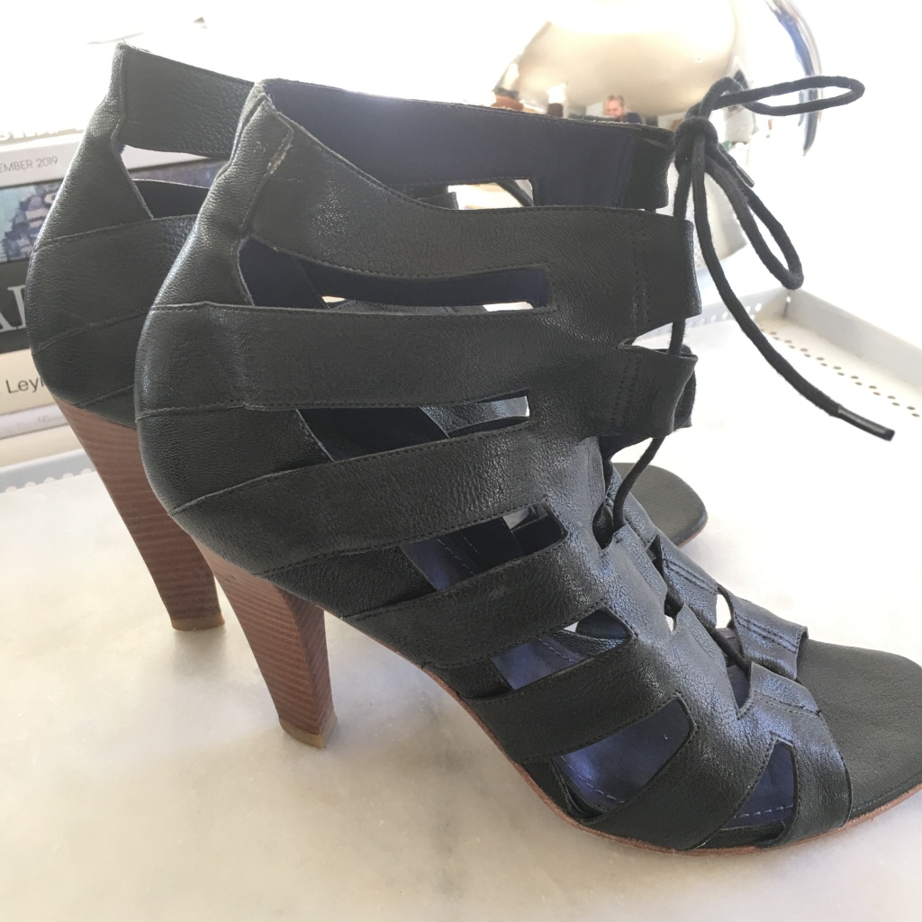 Theory Open Toe Lace Up Booties Size 40